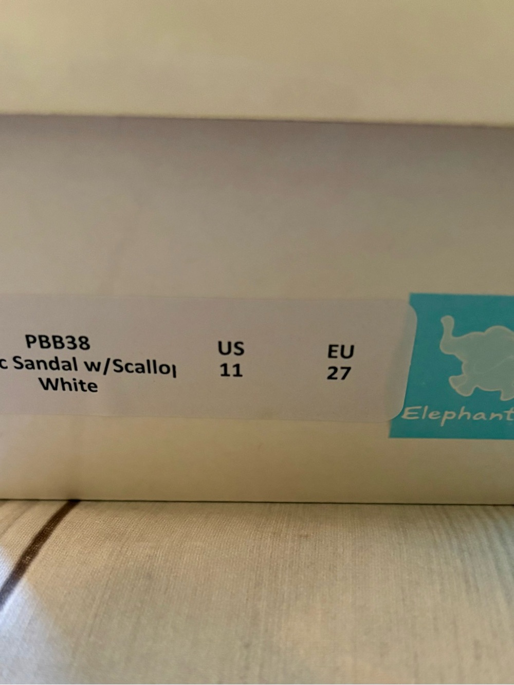Elephantito White Scalloped Leather Sandals Girls Size 11 - Picture 3 of 9